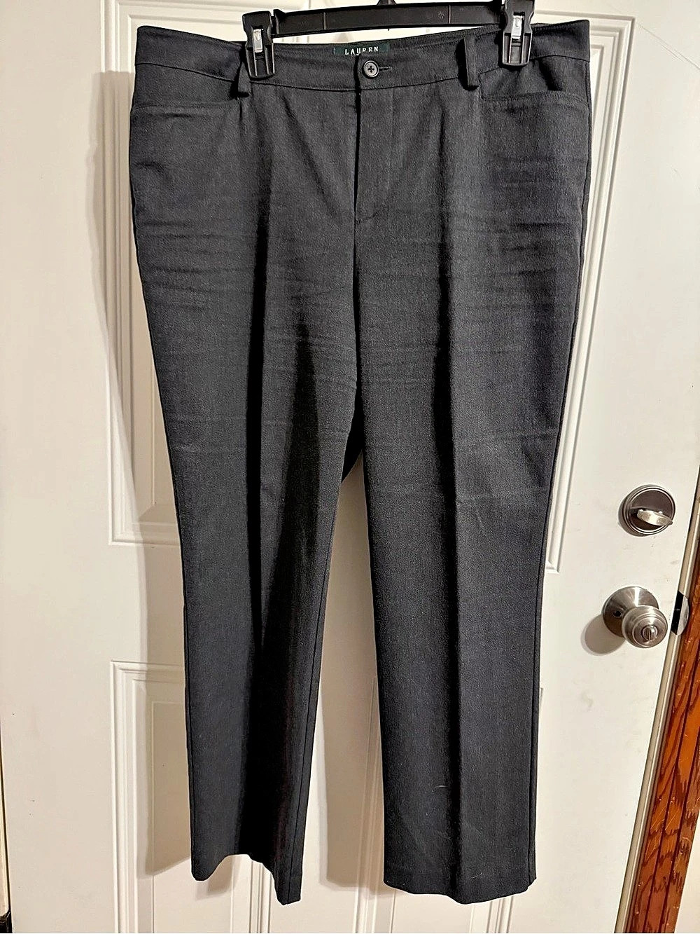 Lauren Ralph Lauren Catlin Petite Pants Straight Leg Gray Size 14P